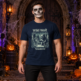 Wild West Wanderer T-Shirt – Dark Streetwear Graphic Design Graphic Tee - Color: navy