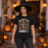 Wild Wild West Cowboy Frontier Justice Reigns T-Shirt – Dark Streetwear Graphic Design Graphic Tee - Color: black