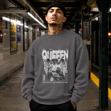 Winged Queen Angel Sweatshirt – Dark Art / Renaissance Aesthetic Graphic Sweatshirt - Color: charcoal