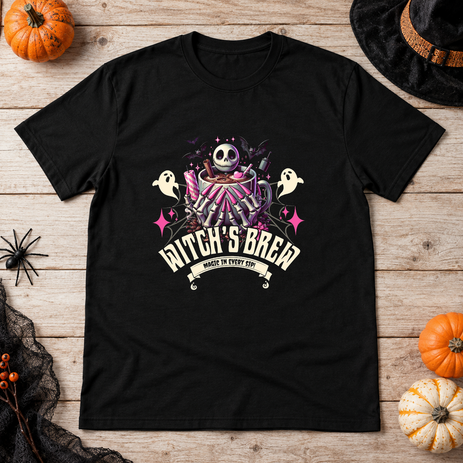 Witch's Brew T-Shirt – Skull & Reaper Gothic Graphic Graphic Tee - Color: black