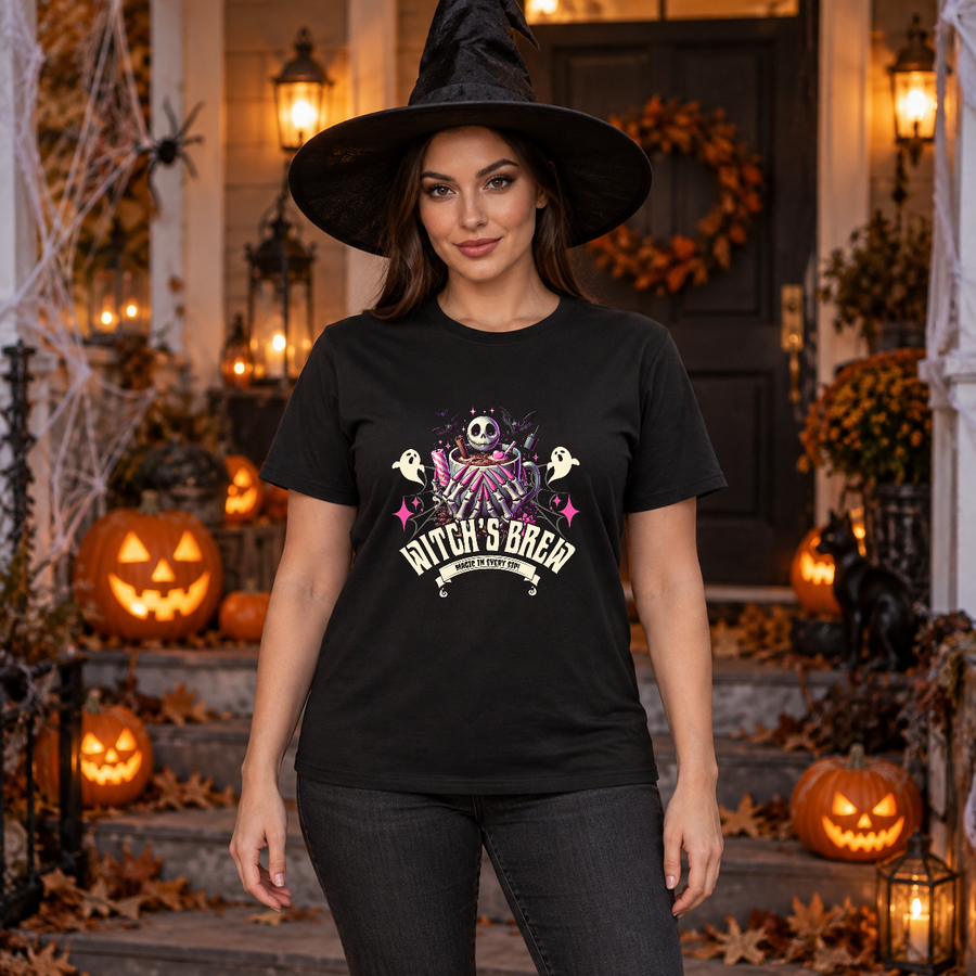 Witch's Brew T-Shirt – Skull & Reaper Gothic Graphic Graphic Tee - Color: black