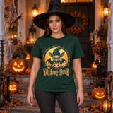Witching Hour T-Shirt – Skull & Reaper Gothic Graphic Graphic Tee - Color: forest green