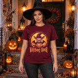 Witching Hour T-Shirt – Skull & Reaper Gothic Graphic Graphic Tee - Color: maroon
