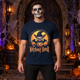 Witching Hour T-Shirt – Skull & Reaper Gothic Graphic Graphic Tee - Color: navy