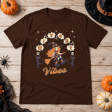 Witchy Vibes T-Shirt – Dark Gothic Halloween Graphic Graphic Tee - Color: chocolate