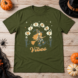 Witchy Vibes T-Shirt – Dark Gothic Halloween Graphic Graphic Tee - Color: military green