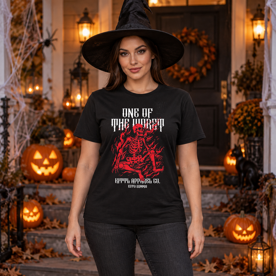 Worst Skull T-Shirt Design Template T-Shirt – Skull & Reaper Gothic Graphic Graphic Tee - Color: black