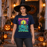 Zombie Apocalypse T-Shirt – Classic Halloween Graphic Design Graphic Tee - Color: navy
