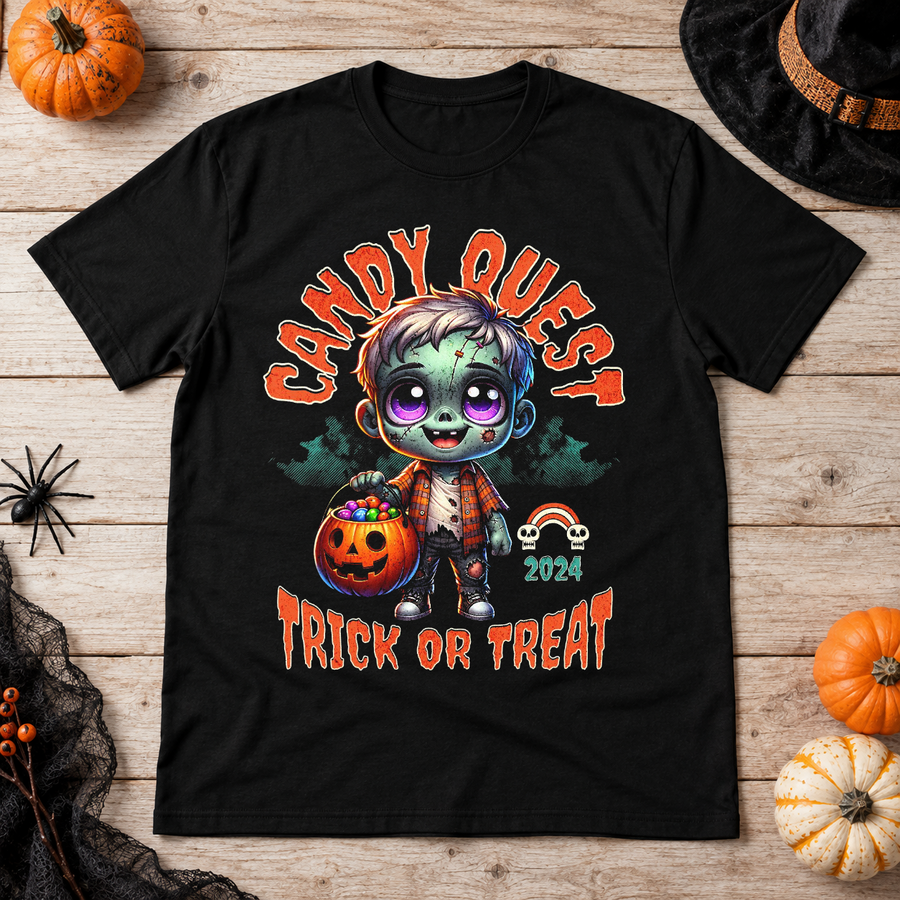 Zombie candy quest T-Shirt – Zombie & Monster Horror Graphic Graphic Tee - Color: black