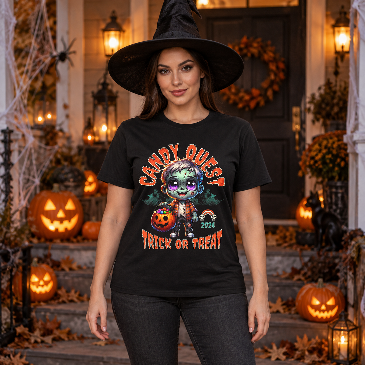 Zombie candy quest T-Shirt – Zombie & Monster Horror Graphic Graphic Tee - Color: black