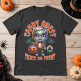 Zombie candy quest T-Shirt – Zombie & Monster Horror Graphic Graphic Tee - Color: charcoal