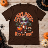 Zombie candy quest T-Shirt – Zombie & Monster Horror Graphic Graphic Tee - Color: chocolate