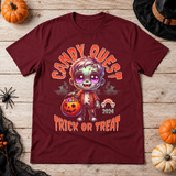 Zombie candy quest T-Shirt – Zombie & Monster Horror Graphic Graphic Tee - Color: maroon
