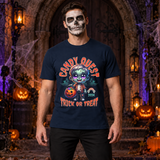 Zombie candy quest T-Shirt – Zombie & Monster Horror Graphic Graphic Tee - Color: navy