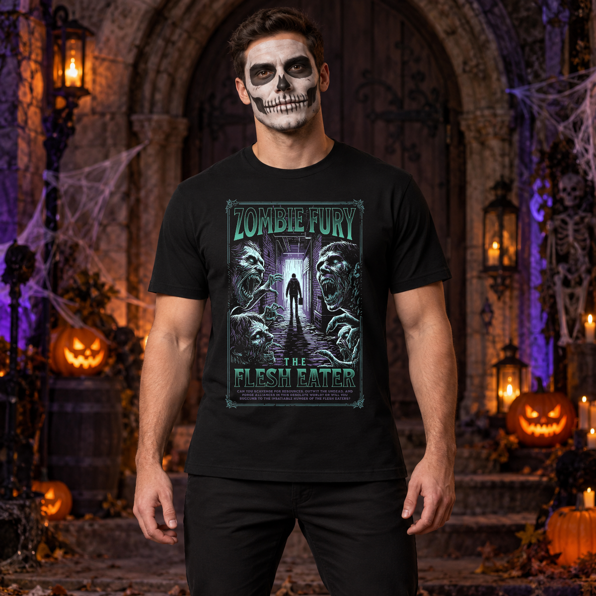 Zombie Fury T-Shirt – Zombie & Monster Horror Graphic Graphic Tee - Color: black