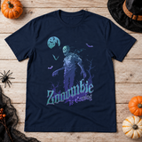 Zooombie is coming - Halloween theme T-Shirt – Halloween Streetwear Graphic Graphic Tee - Color: navy